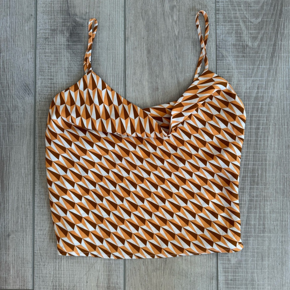 Milk & Honey geometric cowl neck silky top